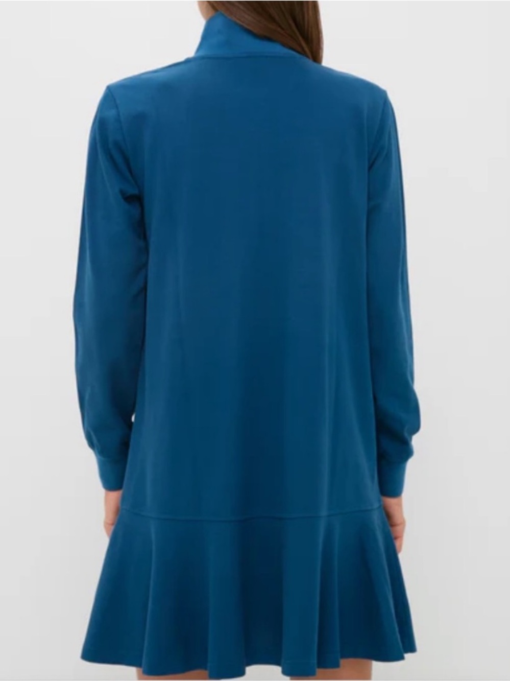 Tuckernuck Long Sleeve Pique May Polo Dress Poseidon Blue Small - Picture 3 of 15
